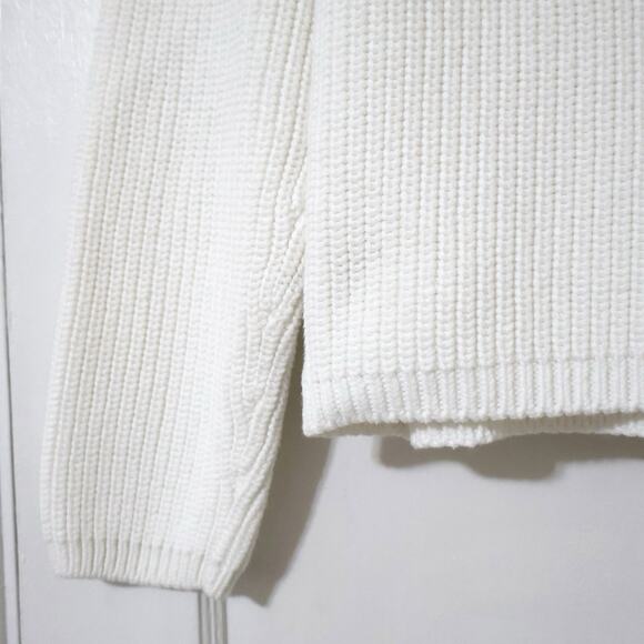 Quince Ivory Organic Cotton Fisherman Crew Cropped Sweater XL Career Office - Picture 4 of 8